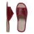 Damen Pantoffeln Hausschuhe aus Leder - Weinrot (119-pd/red)