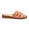 Pantoletten Damen Leder beige Modell 101 – Hauptansicht
