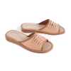 sandalen damen elegant mit lederstreifen – schräge Perspektive