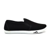 schwarze loafer pantoffeln mit gummieinsatz – Seitenansicht