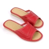 leder pantoletten damen pantoffeln rot - 118