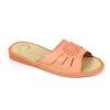hausschuhe damen leder mit rundem ornament – schräge Perspektive