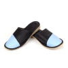 Bequeme Damen Lederpantoffeln – Gesamtansicht 143-blue