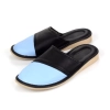 Damen Pantoffeln Leder geschlossen blau schwarz – Hauptansicht 143-blue