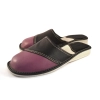 Lederpantoffeln Damen geschlossen violett-schwarz – Hauptansicht 143-purple