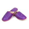 pantoffel damen leder purpur - 144