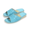 Offene Damenpantoletten Leder blau – Gesamtbild Modell 146