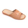 Hausschuhe Damen offen mit Blumenmuster – Seitenansicht