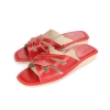 Leder Hausschuhe Damen in rot 155