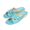 Damen Leder Hausschuhe in blau - 155