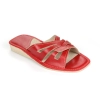 Leichte Pantoletten Sommer Damen Rot – Schräge Ansicht