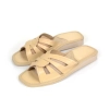 Hausschuhe Damen Offen Beige Leder – Draufsicht Modell 155