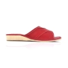 Damen Pantoletten Leder Hausschuhe Offen in Rot 157