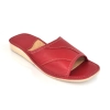 Damen Sommer Hausschuhe Leder Pantoletten 157 Rot
