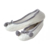 Damen Ballerina Hausschuhe Weiss 169