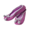 Ballerina Pantoffeln Damen Rosa mit Pompons – Seitenansicht