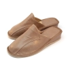 Damen Leder Hausschuhe Pantoletten Beige 173