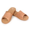 Ajour Pantoletten Damen Leder Beige – Hauptansicht 175-CORK