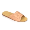 Leder Sandalen Damen mit flacher Sohle – Schrägsicht