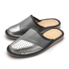 Damen Ledera Hausschuhe-Pantoffeln Silber-Grau 188
