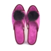 Samt Hausschuhe Damen Lila mit Pompon 50-pd