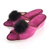 Damenpantoletten Lila mit Pompon 50-pd