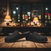 Komfortable Unisex Herren-Damen Pantoffeln Filz mit stabiler Sohle – Gesamtansicht