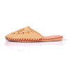 Hausschuhe Damen Leder Beige Naturfarbe – Seitenansicht