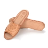 Damen Sandalen Leder Beige – offene Spitze - Seitenansicht