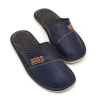 Winter Lammfell Hausschuhe Herren – Warme, blaue Leder Pantoffeln