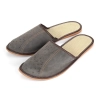 Pantoffeln Herren Natur Leder Slip On Modell 310 Slate-Brown