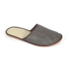 Herren Pantoffeln Leder Slip On Slate-Brown Modell 310