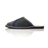 Hausschuhe Herren Leder Schwarz Blau