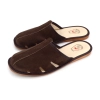 Herren Leder Hausschuh Wildleder geschlossen braun 331-brown