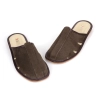 Herren Leder Hausschuhe Wildleder Pantoffeln geschlossen braune 331-brown