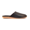 Leder Hausschuhe Herren braun 332-brown mit Innensohle