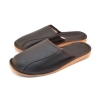 Herren Leder Hausschuhe braun 332-brown bequem