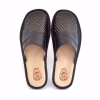 Moderne Leder Pantoffeln Herren geschlossen schwarz Modell - 334
