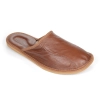 Herren Schlappen Leder Cognac ergonomische Einlage - AMBER