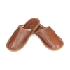 Pantoffeln Herren Leder Cognac mit ergonomischem Fußbett - AMBER