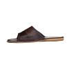 Offene Herren Hausschuhe Leder Sandalen braun – Gesamtansicht