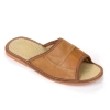 Pantoletten Herren Leder offen Cognac – Seitenansicht