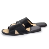 Sandalen Herren Leder Schwarz – Hauptansicht von oben - 342-black