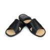 Sommer-Pantoletten Herren Leder mit robuster Sohle – schräger Blick - 342-black