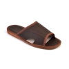Leder-Pantoletten Herren mit bequemer Einlegesohle – schräger Blick - 342 brown