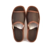 Pantoletten Herren Leder Mocha Mousse mit ergonomischem Fußbett – Hauptansicht von oben - 342 brown