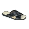 Herren Sandalen Leder offen schwarz – Seitenansicht - 342-cross-black