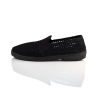 Leichte Sommer-Slipper Herren Schwarz mit elastischem Einsatz – Seitenansicht Modell 344-net
