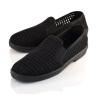 Schwarze Herren Slipper mit flexibler Gummisohle – Gesamtansicht Modell 344-net