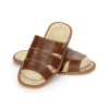 Sommer Hausschuhe Leder Herren Braun – Gesamtansicht Modell CEDAR